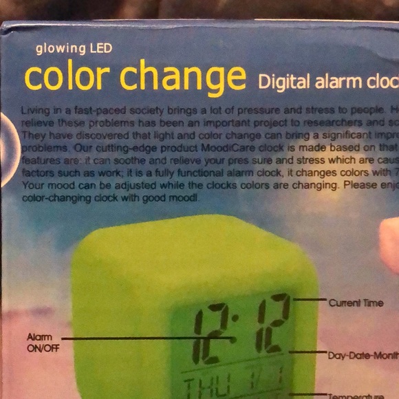 Color Changing Digital Alarm Clock - Picture 7 of 8